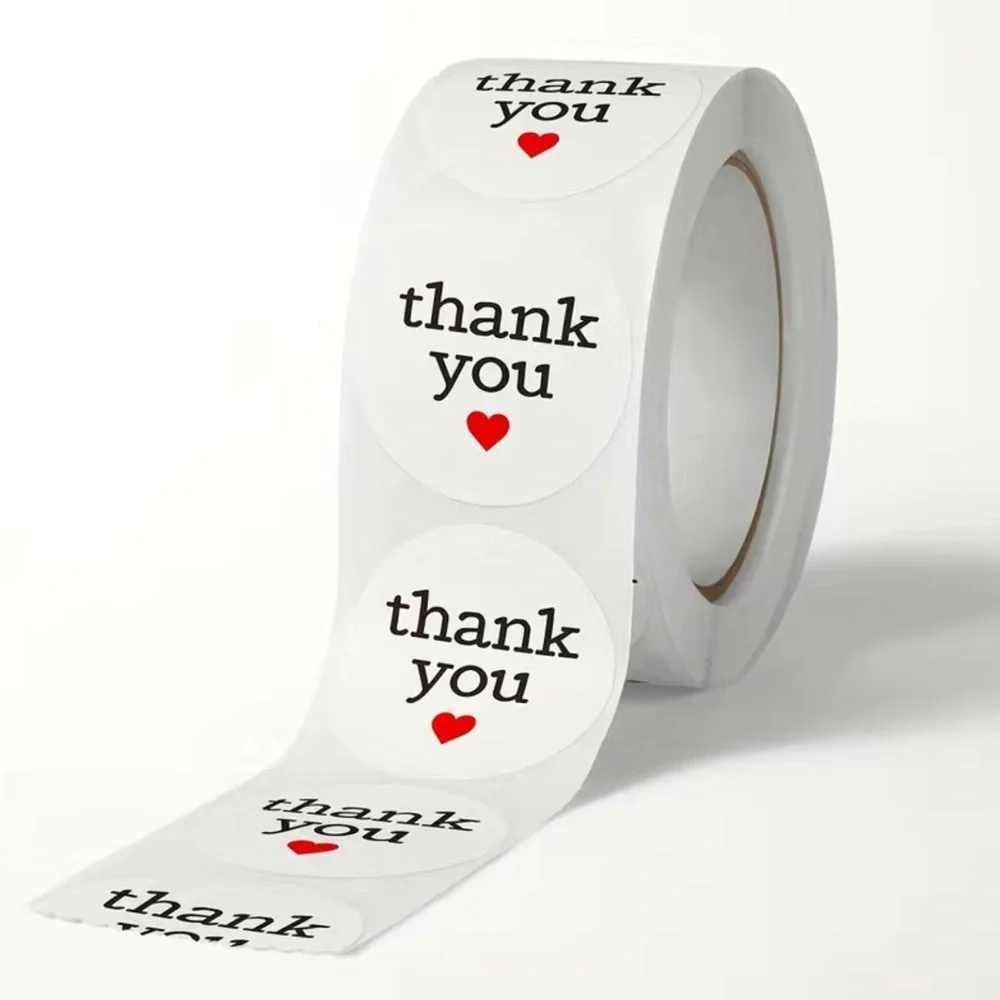 ‼️NEW‼️ 1 Roll 500pcs Thank You Stickers Labels Small Business Shipping Supplies